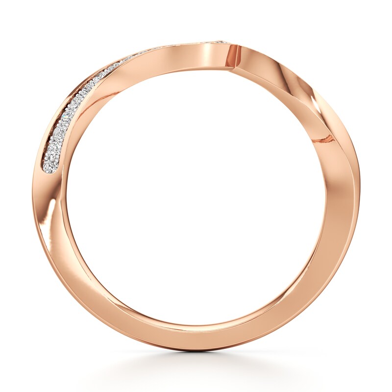 Main Image 2 of J'Lure Lab-Grown Diamond Contour Wedding Band 1/8 ct tw 18K Rose Gold