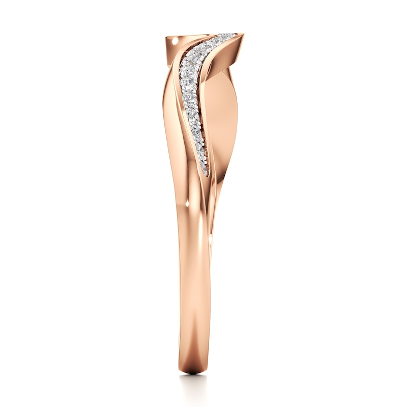 Main Image 3 of J'Lure Lab-Grown Diamond Contour Wedding Band 1/8 ct tw 18K Rose Gold