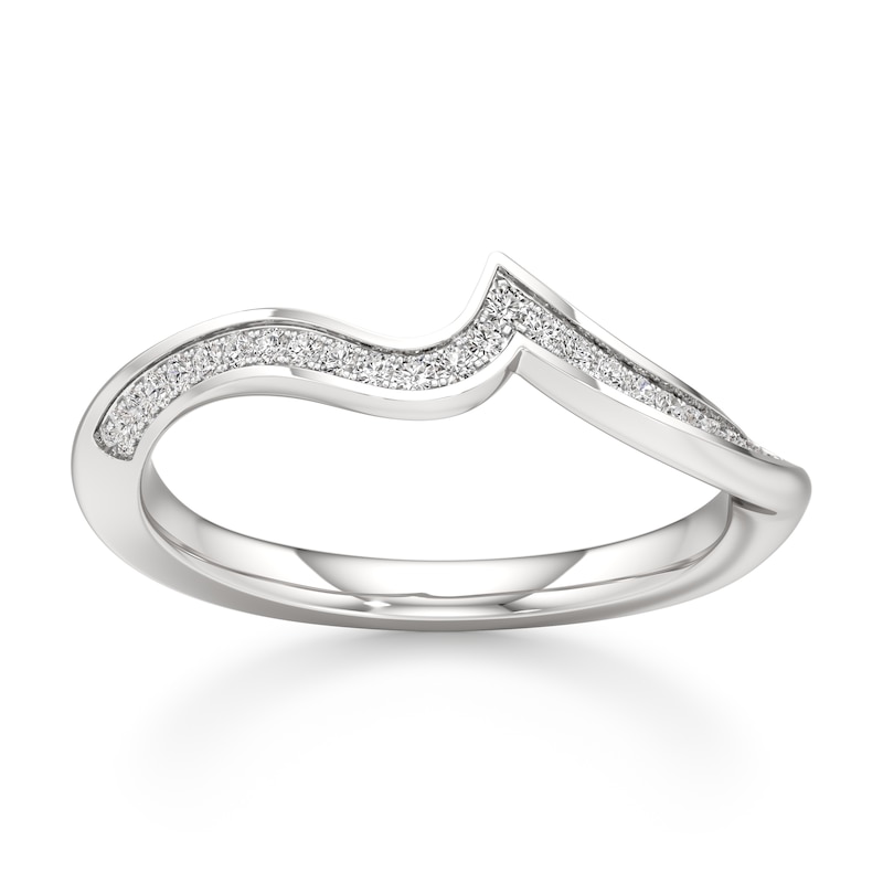 Main Image 1 of J'Lure Lab-Grown Diamond Contour Wedding Band 1/8 ct tw 18K White Gold