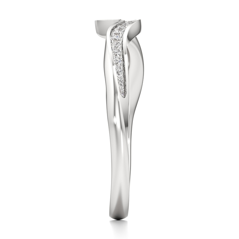 Main Image 3 of J'Lure Lab-Grown Diamond Contour Wedding Band 1/8 ct tw 18K White Gold