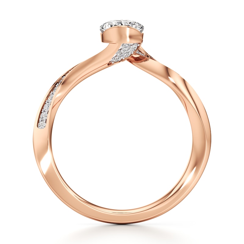 Main Image 2 of J'Lure Pear Step-Cut Lab-Grown Diamond Bypass Engagement Ring 1-1/6 ct tw 18K Rose Gold