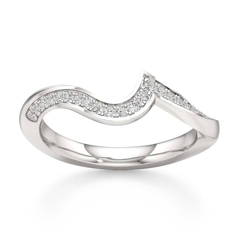 Main Image 1 of J'Lure Lab-Grown Diamond Contour Wedding Band 1/5 ct tw 18K White Gold