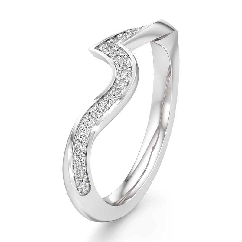 Main Image 4 of J'Lure Lab-Grown Diamond Contour Wedding Band 1/5 ct tw 18K White Gold