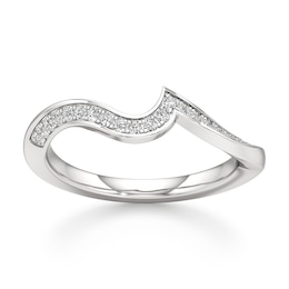 J'Lure Lab-Grown Diamond Contour Wedding Band 1/5 ct tw 18K White Gold