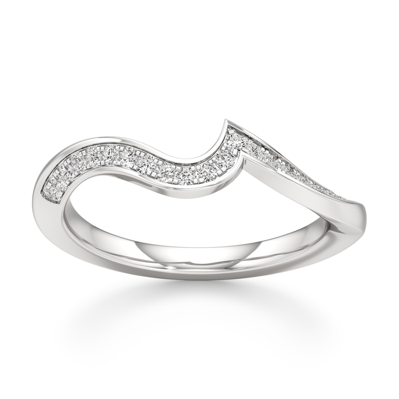 Main Image 1 of J'Lure Lab-Grown Diamond Contour Wedding Band 1/5 ct tw 18K White Gold