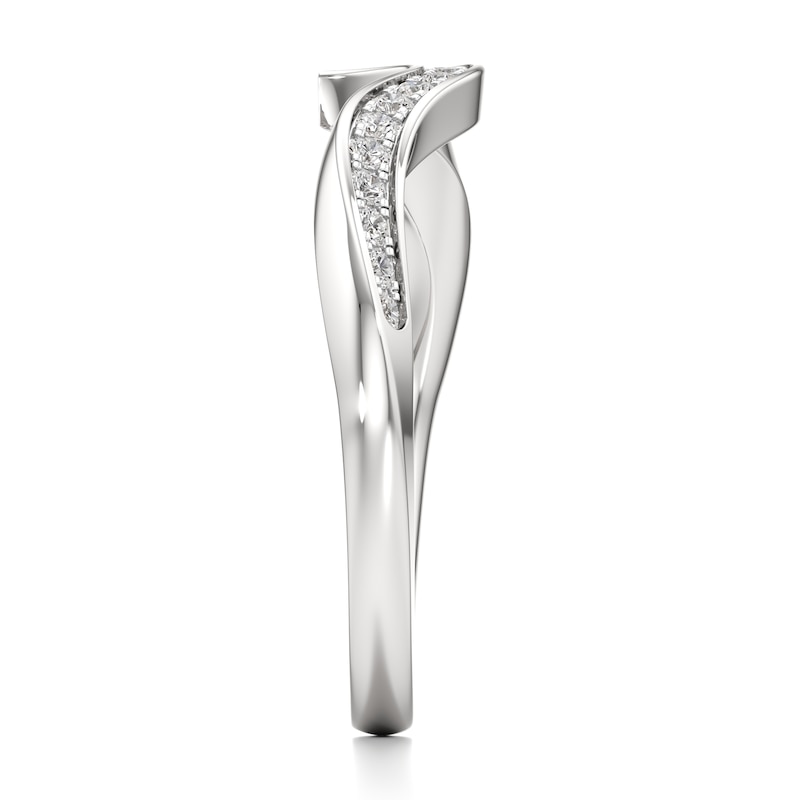 Main Image 3 of J'Lure Lab-Grown Diamond Contour Wedding Band 1/5 ct tw 18K White Gold