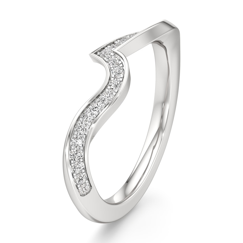 Main Image 4 of J'Lure Lab-Grown Diamond Contour Wedding Band 1/5 ct tw 18K White Gold
