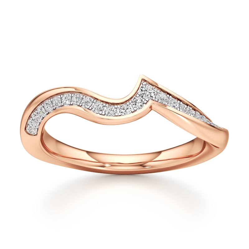 Main Image 1 of J'Lure Lab-Grown Diamond Contour Wedding Band 1/5 ct tw 18K Rose Gold