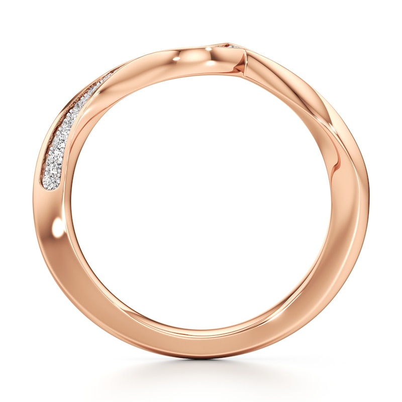 Main Image 2 of J'Lure Lab-Grown Diamond Contour Wedding Band 1/5 ct tw 18K Rose Gold