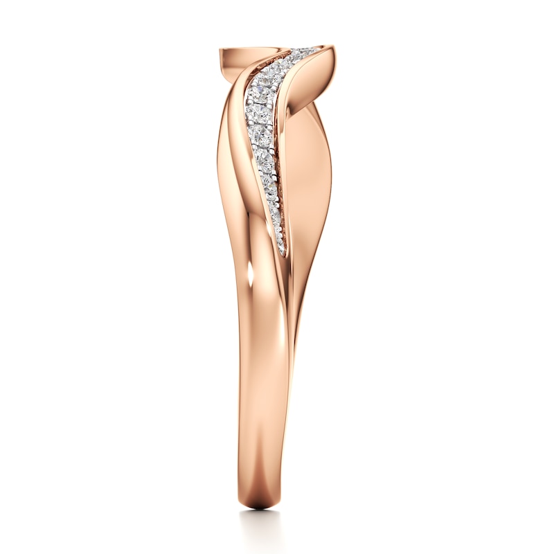 Main Image 3 of J'Lure Lab-Grown Diamond Contour Wedding Band 1/5 ct tw 18K Rose Gold