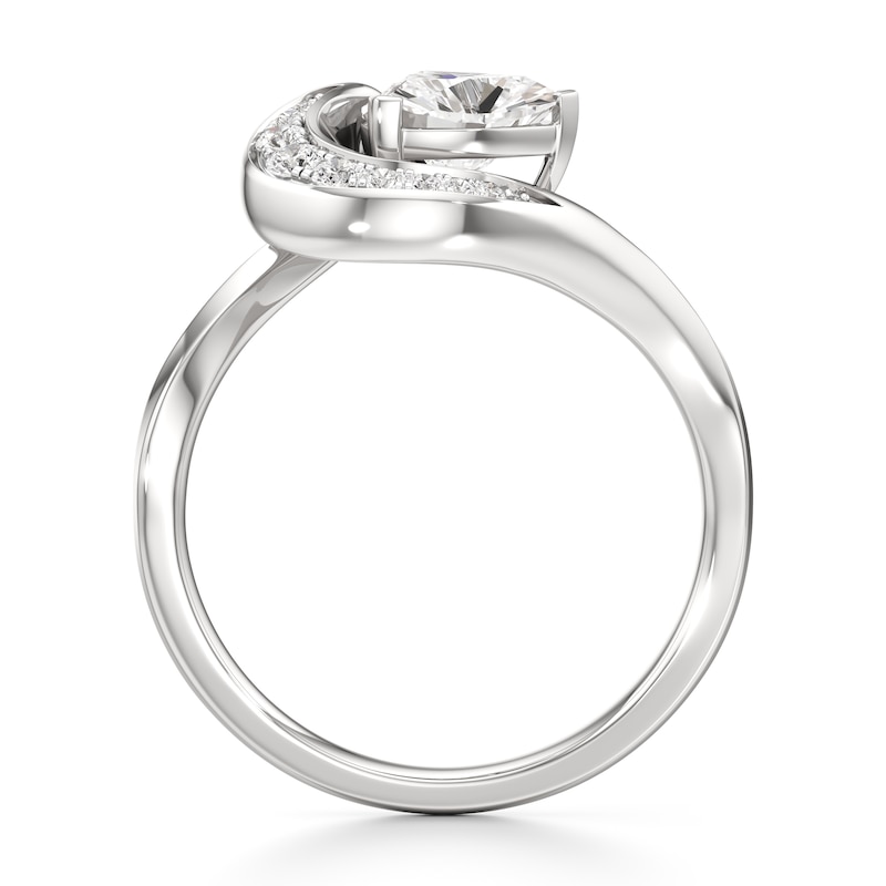 Main Image 2 of J'Lure Trillion Curved Brilliant-Cut Lab-Created Diamond Engagement Ring 1 ct tw 18K White Gold