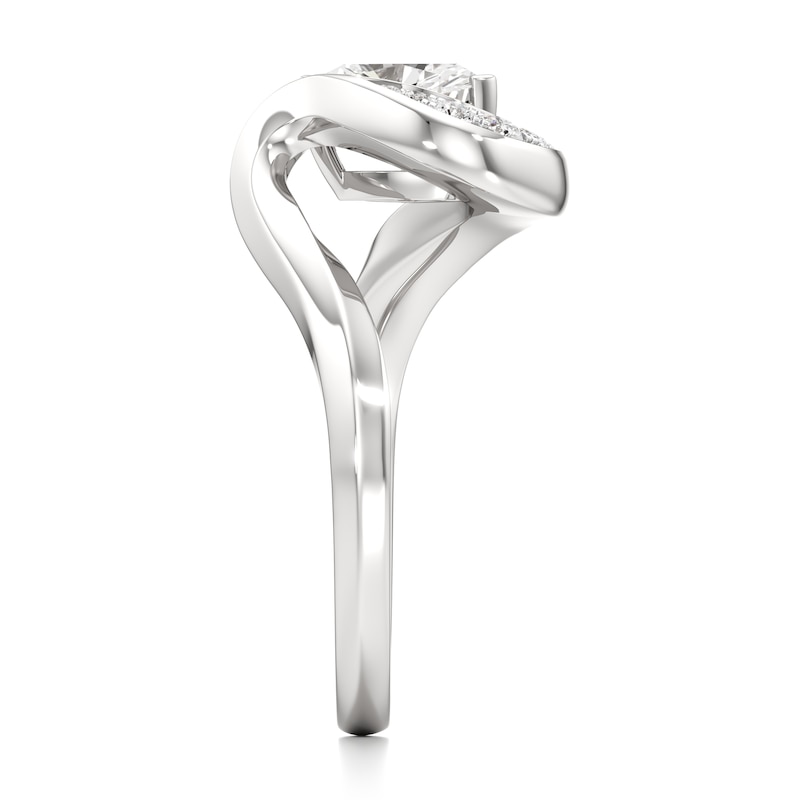 Main Image 3 of J'Lure Trillion Curved Brilliant-Cut Lab-Created Diamond Engagement Ring 1 ct tw 18K White Gold