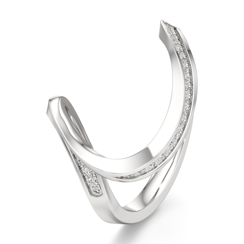 Main Image 4 of J'Lure Lab-Grown Diamond Contour Wedding Band 1/6 ct tw 18K White Gold