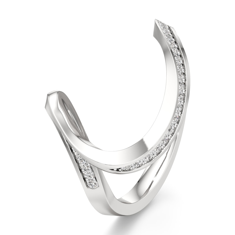 Main Image 4 of J'Lure Lab-Grown Diamond Contour Wedding Band 1/6 ct tw 18K White Gold