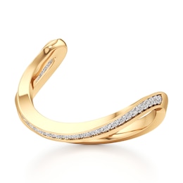 J'Lure Lab-Grown Diamond Contour Wedding Band 1/6 ct tw 18K Yellow Gold
