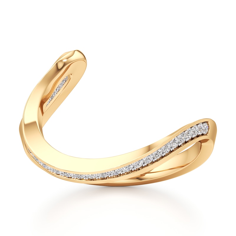 Main Image 1 of J'Lure Lab-Grown Diamond Contour Wedding Band 1/6 ct tw 18K Yellow Gold