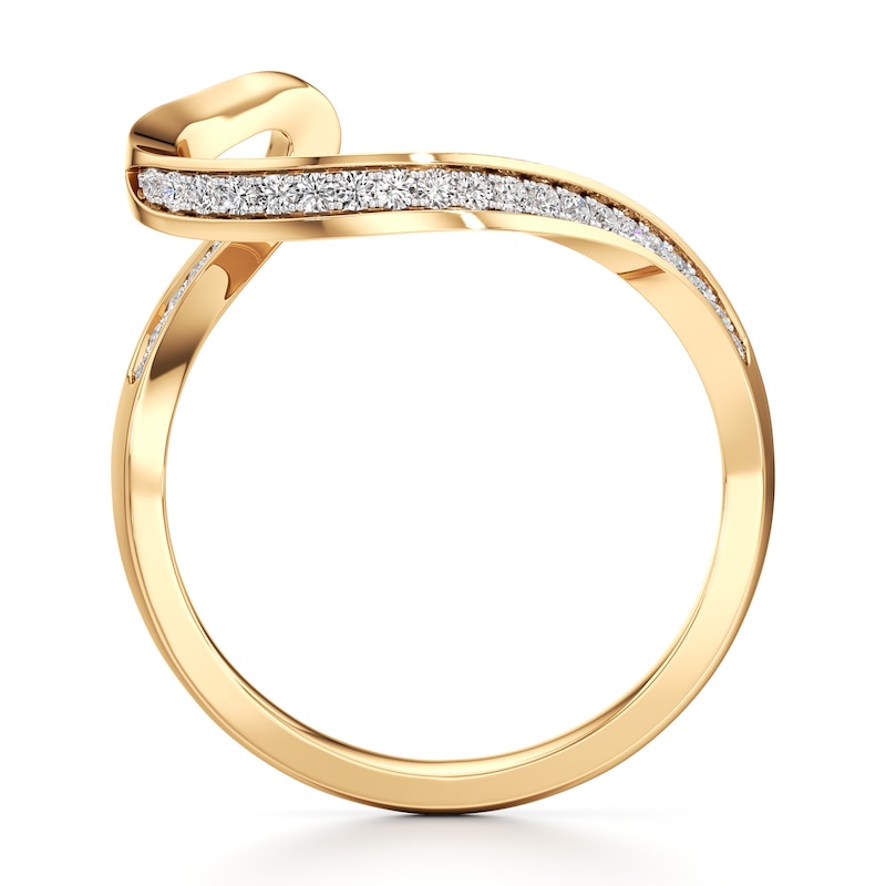 Main Image 2 of J'Lure Lab-Grown Diamond Contour Wedding Band 1/6 ct tw 18K Yellow Gold