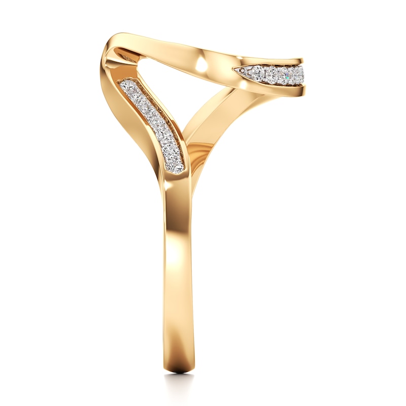 Main Image 3 of J'Lure Lab-Grown Diamond Contour Wedding Band 1/6 ct tw 18K Yellow Gold