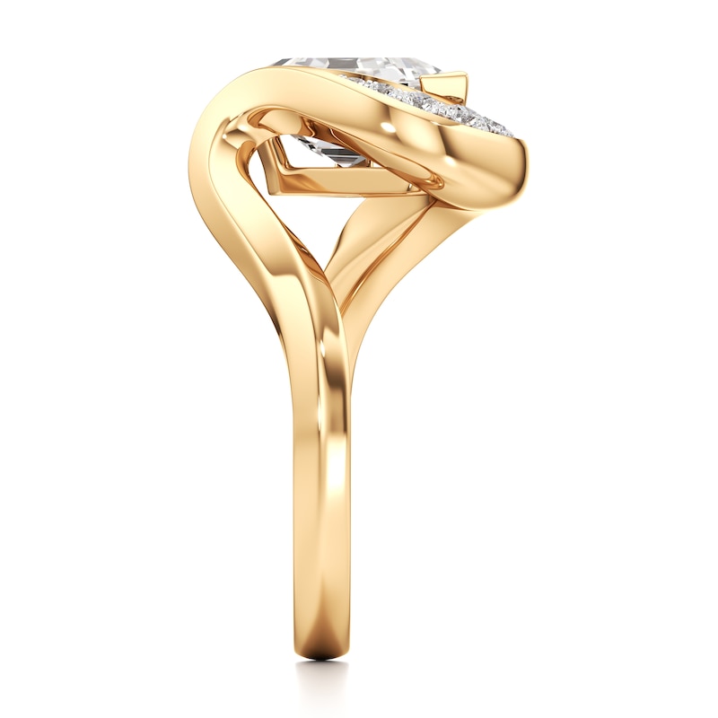 Main Image 3 of J'Lure Shield Step-Cut Lab-Grown Diamond Engagement Ring 2 ct tw 18K Yellow Gold