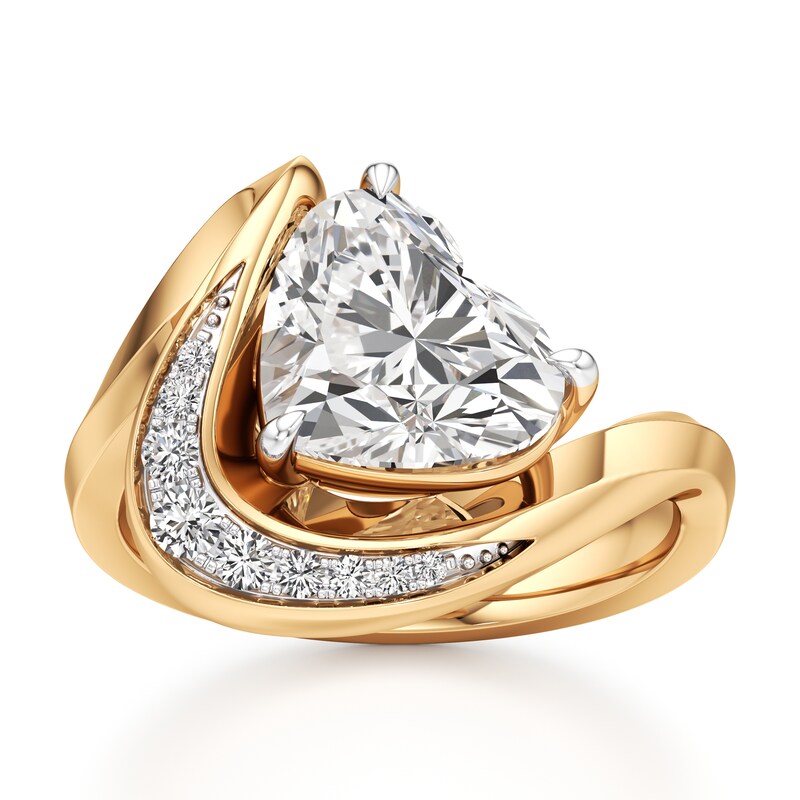 Main Image 1 of J'Lure Heart Brilliant-Cut Lab-Grown Diamond Engagement Ring 3 ct tw 18K Yellow Gold