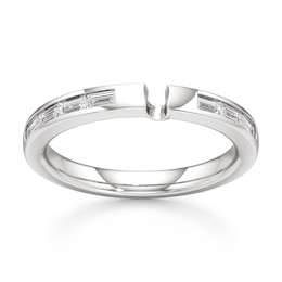 J'Lure Baguette-Cut Lab-Grown Diamond Contour Wedding Band 1/3 ct tw 18K White Gold