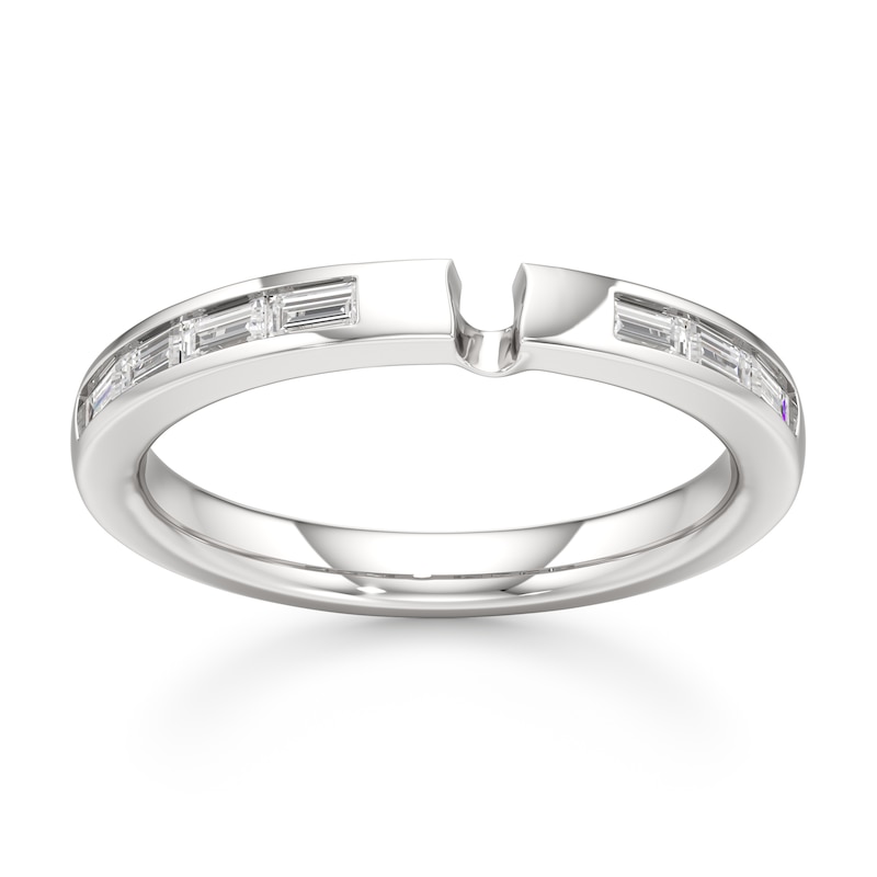 Main Image 1 of J'Lure Baguette-Cut Lab-Grown Diamond Contour Wedding Band 1/3 ct tw 18K White Gold