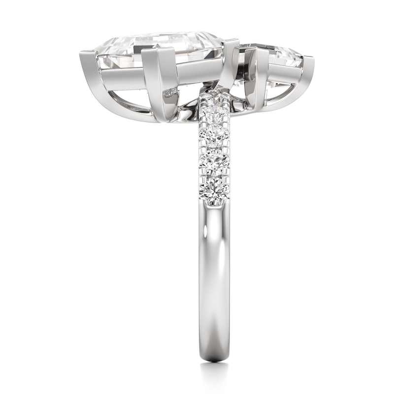 Main Image 3 of J'Lure Carre Step-Cut Two-Stone Lab-Grown Diamond Engagement Ring 4-5/8 ct tw 18K White Gold