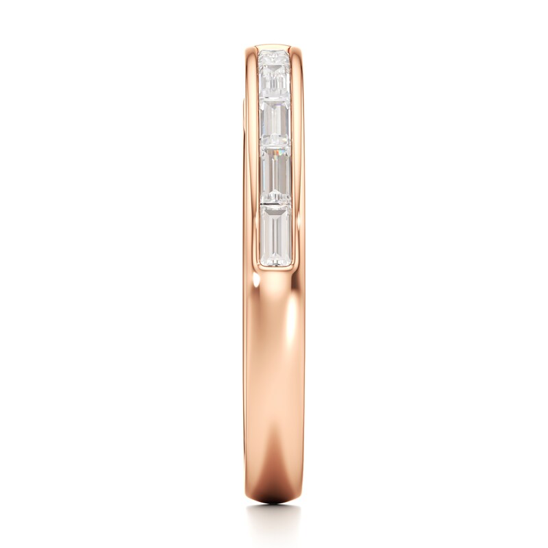 Main Image 3 of J'Lure Baguette-Cut Lab-Created Diamond Contour Wedding Band 3/8 ct tw 18K Rose Gold
