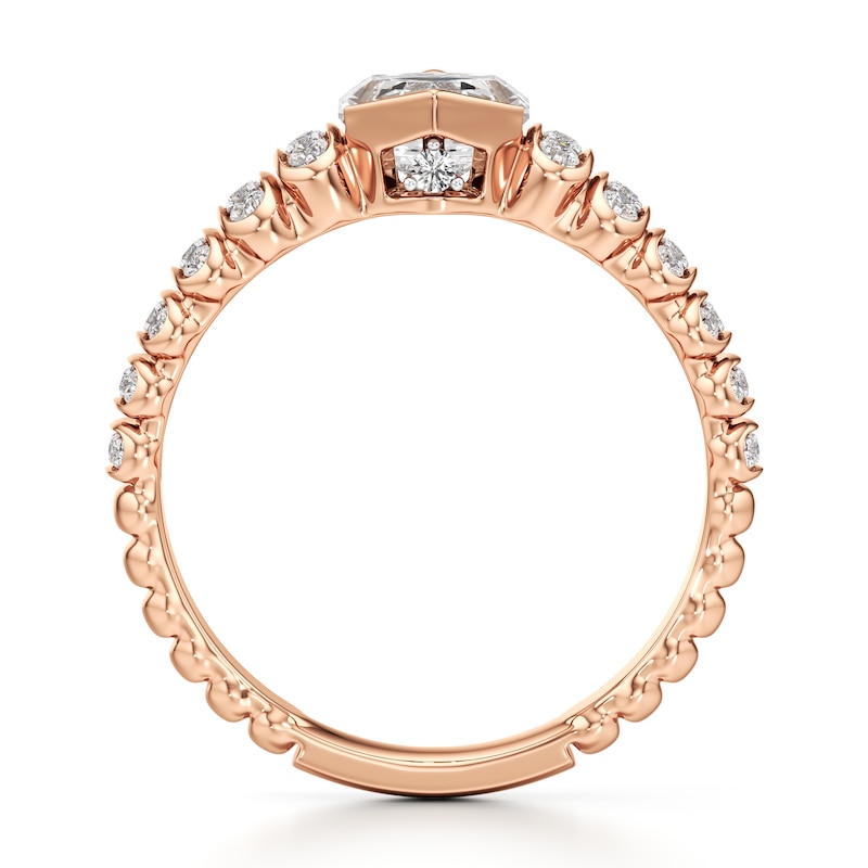 Main Image 2 of J'Lure Hexagon Step-Cut Lab-Grown Diamond Engagement Ring 1-1/4 ct tw 18K Rose Gold