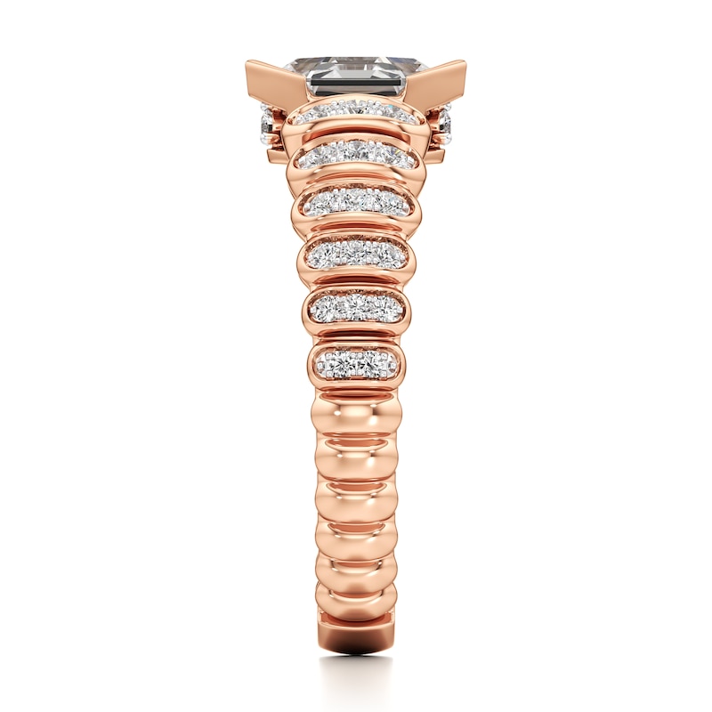 Main Image 3 of J'Lure Hexagon Step-Cut Lab-Grown Diamond Engagement Ring 1-1/4 ct tw 18K Rose Gold