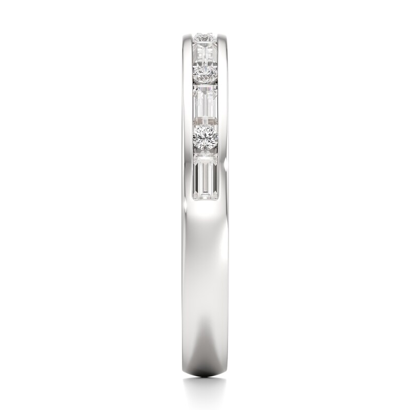 Main Image 3 of J'Lure Baguette & Round-Cut Lab-Created Diamond Wedding Band 3/8 ct tw 18K White Gold