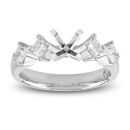 Storied Diamond Desert Sands of Eternity Princess-Cut Engagement Ring Setting 3/4 ct tw 18K White Gold