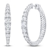 Thumbnail Image 2 of Lab-Grown Diamond Graduated Hoop Earrings 2 ct tw 10K White Gold