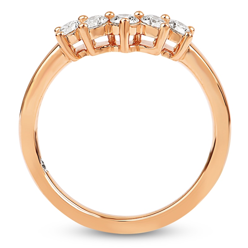 Main Image 2 of Storied Diamond Desert Sands of Eternity Contour Anniversary Ring 1/2 ct tw 18K Rose Gold