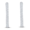 Thumbnail Image 1 of Lab-Grown Diamond Two-Row Inside-Out Oval Hoop Earrings 3 ct tw 10K White Gold