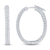 Thumbnail Image 3 of Lab-Grown Diamond Two-Row Inside-Out Oval Hoop Earrings 3 ct tw 10K White Gold