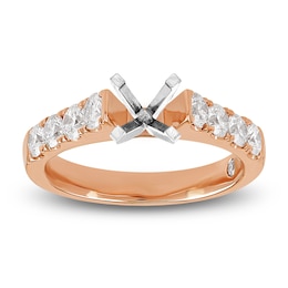 Storied Diamond Desert Sands of Eternity Engagement Ring Setting 1 ct tw 18K Rose Gold