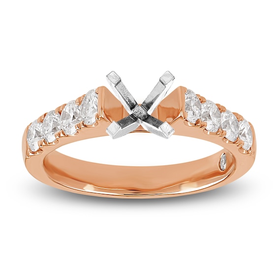 Storied Diamond Desert Sands of Eternity Engagement Ring Setting 1 ct tw 18K Rose Gold