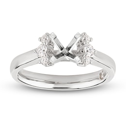 Storied Diamond Desert Sands of Eternity Engagement Ring Setting 1/4 ct tw 18K White Gold