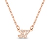 Thumbnail Image 1 of Diamond Double Digit Number Necklace Diamond Accents 14K Rose Gold 18"