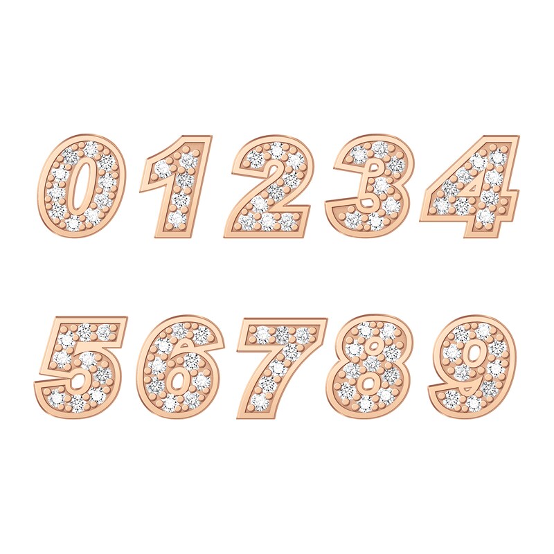 Main Image 2 of Diamond Double Digit Number Necklace Diamond Accents 14K Rose Gold 18"