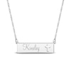 Thumbnail Image 1 of Engravable Name Bar Necklace with Cross Cutout 14K White Gold 18"