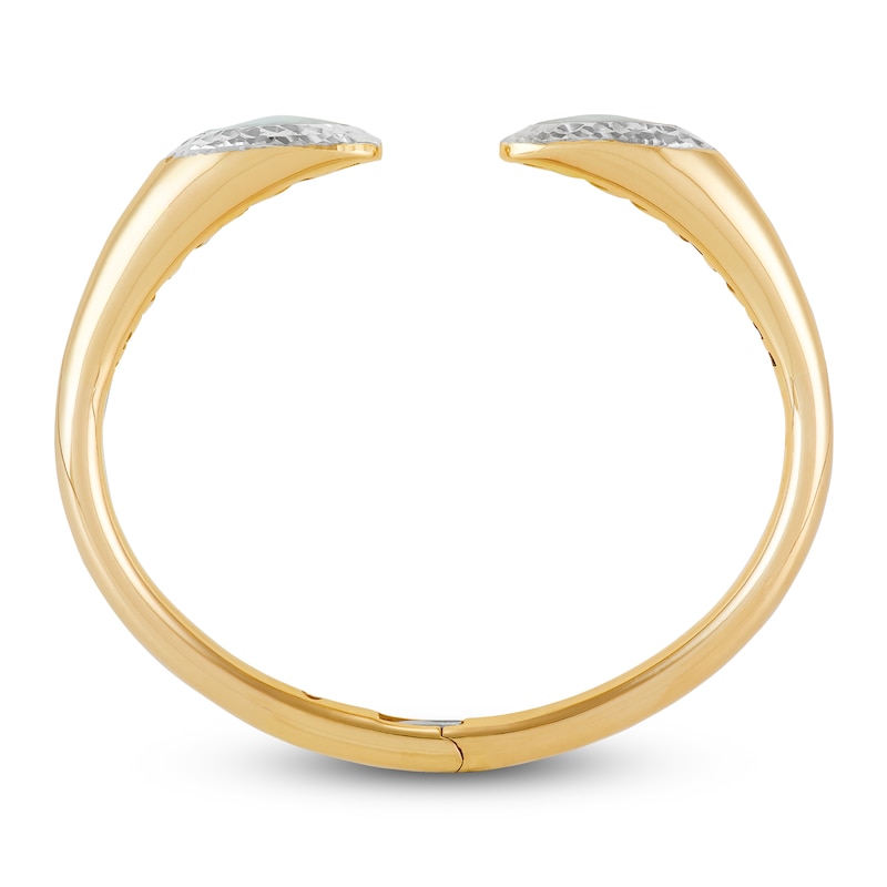 Main Image 3 of Italia D'Oro Colori Costa White Enamel Cuff Bracelet 14K Yellow Gold 6.75"