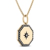 Thumbnail Image 2 of Men's Black Diamond Star Octagon Necklace 1 ct tw 10K Yellow Gold 22"