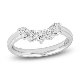 Storied Diamond Desert Sands of Eternity Contour Anniversary Ring 1/2 ct tw 18K Platinum
