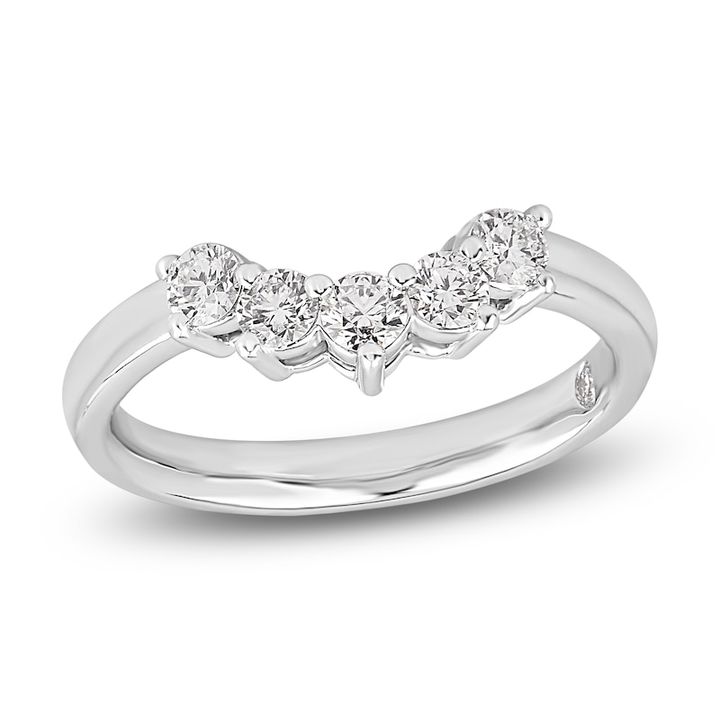 Main Image 1 of Storied Diamond Desert Sands of Eternity Contour Anniversary Ring 1/2 ct tw 18K Platinum