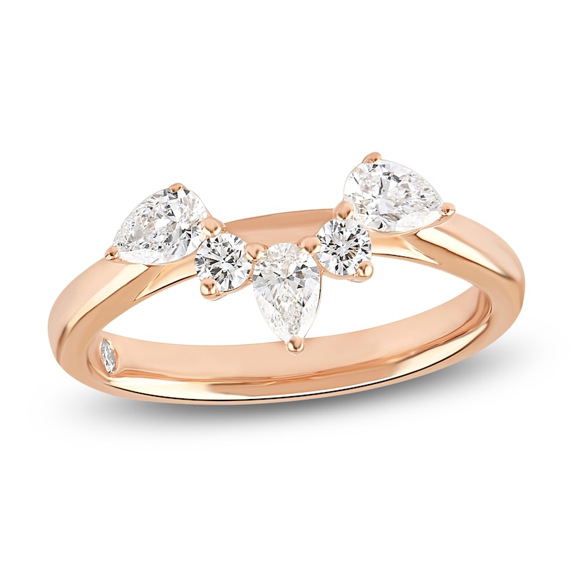 Main Image 1 of Storied Diamond Desert Sands of Eternity Pear-Shaped & Round-Cut Contour Anniversary Ring 5/8 ct tw 18K Rose Gold