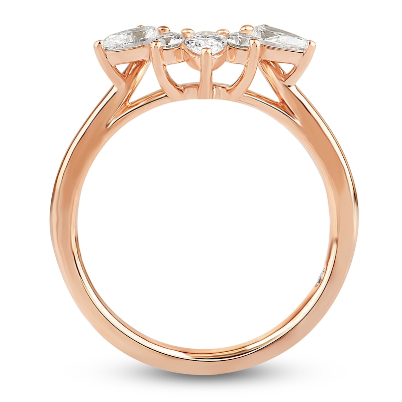 Main Image 2 of Storied Diamond Desert Sands of Eternity Pear-Shaped & Round-Cut Contour Anniversary Ring 5/8 ct tw 18K Rose Gold