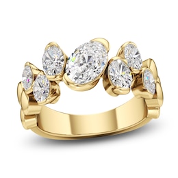 J'Lure Oval Step-Cut Lab-Grown Diamond Scatter Ring 2-1/4 ct tw 14K Yellow Gold