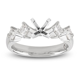 Storied Diamond Desert Sands of Eternity Princess-Cut Engagement Ring Setting 3/4 ct tw Platinum